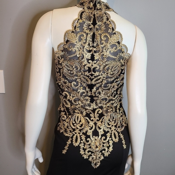 Elegant Black Floor Length Prom Dress size 6 FREE SHIPPING - Picture 14 of 15